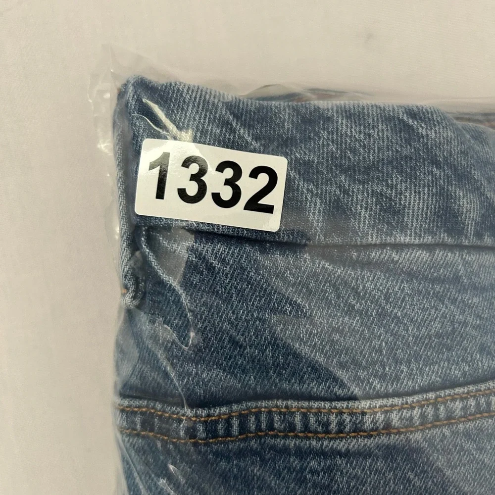 Good American Jeans Women 14 The Weekender Cuffed Blue High Rise Straight Leg